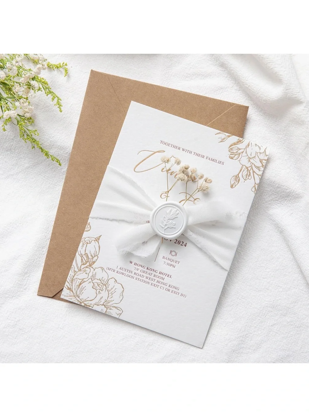 PONATIA White Wax Seal Stickers - 50 Pcs Self- Adhesive